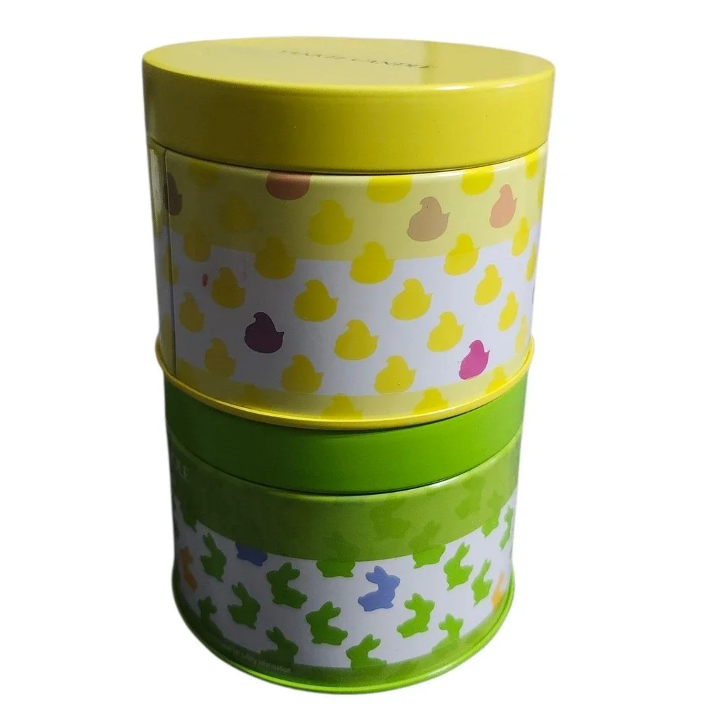 Yankee Candle Peeps Marshmallow Travel Tin Set Easter Bunny &‎ Chick New Unburnt